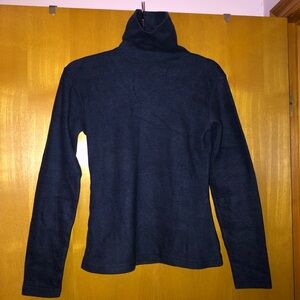 Blue Cowl Turtleneck Sweater cotton blend